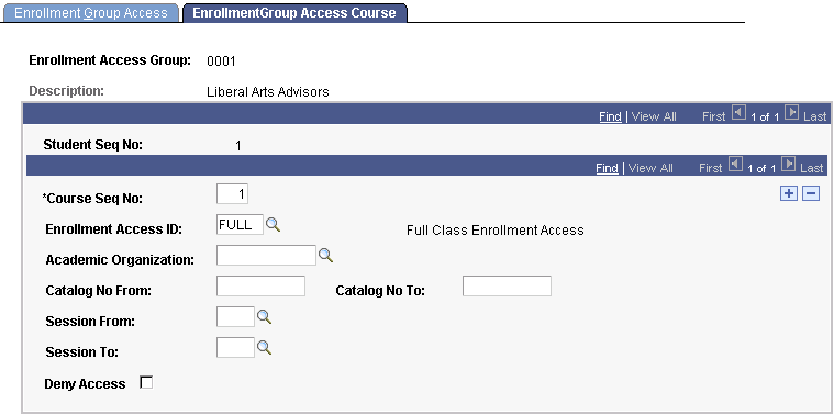 EnrollmentGroup Access Course page