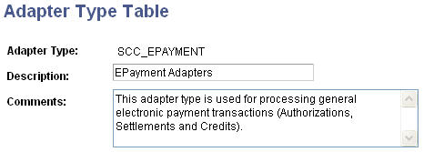 Adapter Type Table page