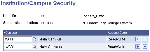 Institution/Campus Security page