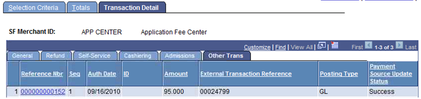 Transaction Detail page