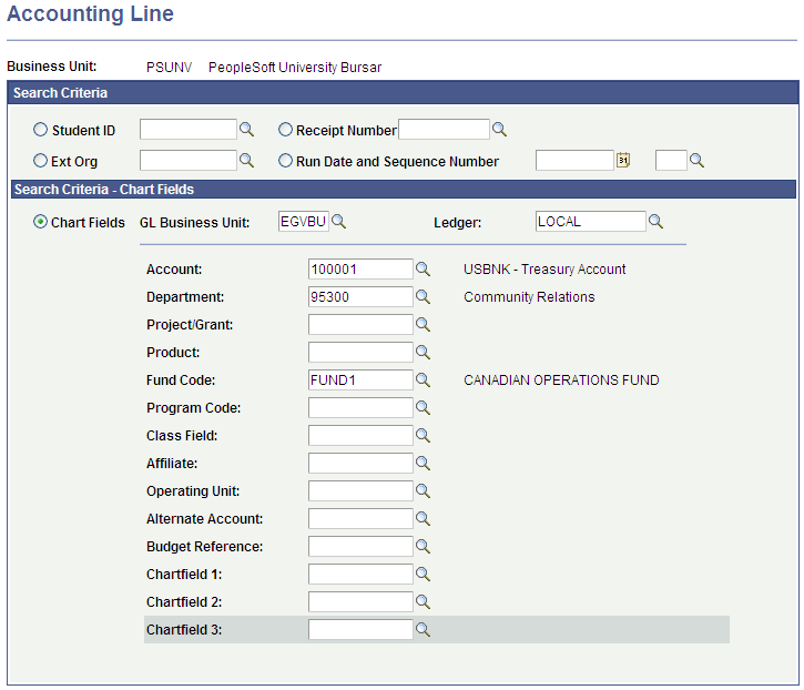 Accounting Line page (1 of 2)