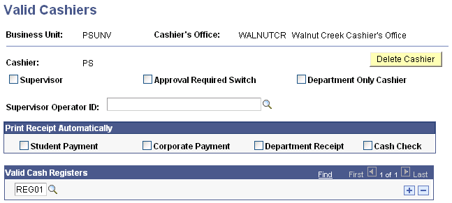 Valid Cashiers page