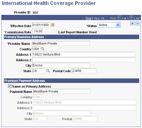 International Health Coverage Provider page