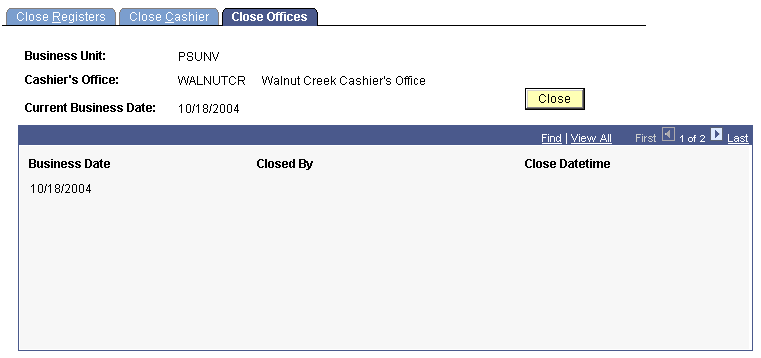 Close Offices page