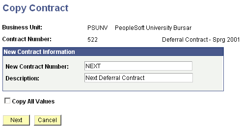 Copy Contract page