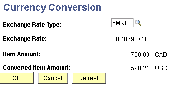 Currency Conversion page