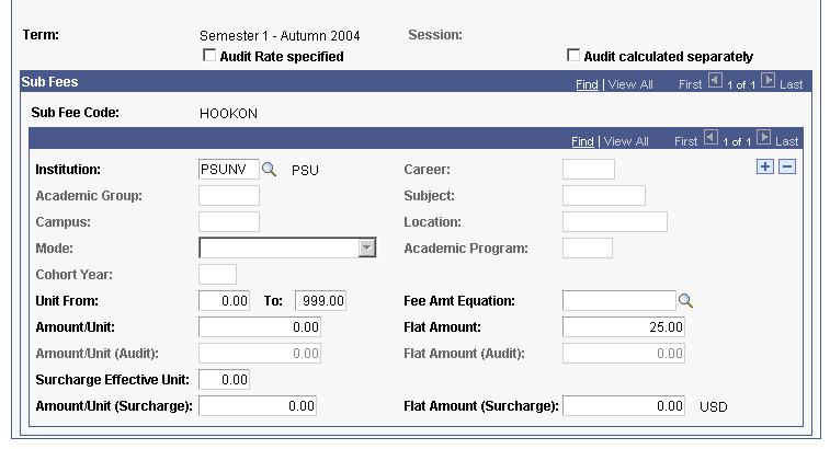 Term Sub Fees page (3 of 3)