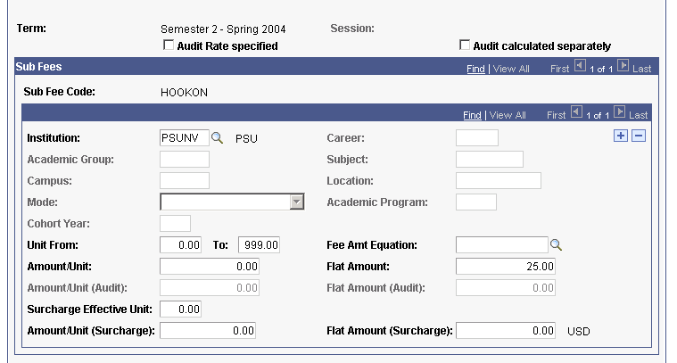 Term Sub Fees page (2 of 3)