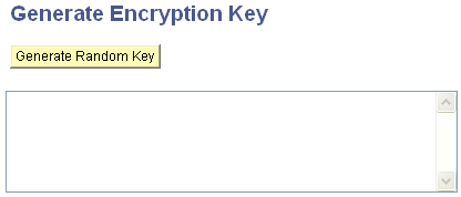 Generate Encryption Key page