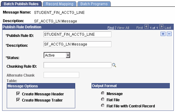 Batch Publish Rules page