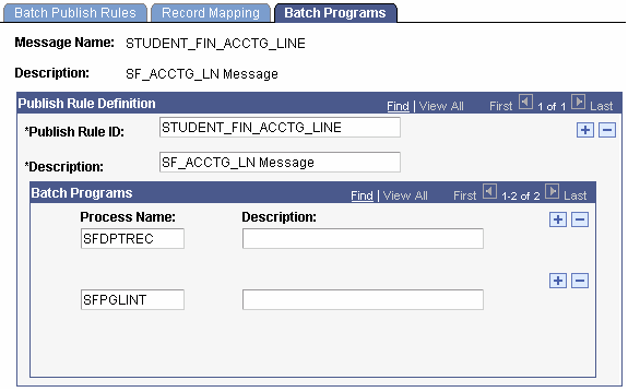 Batch Programs page