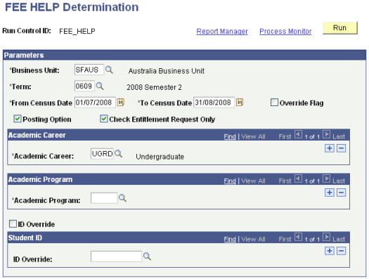 FEE HELP Determination page