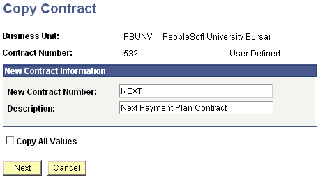 Copy Contract page