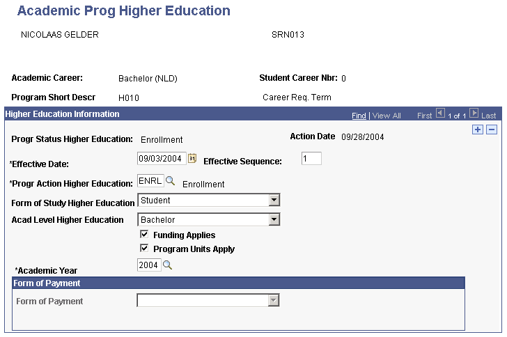 Academic Prog Higher Education page