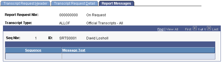 Report Messages page