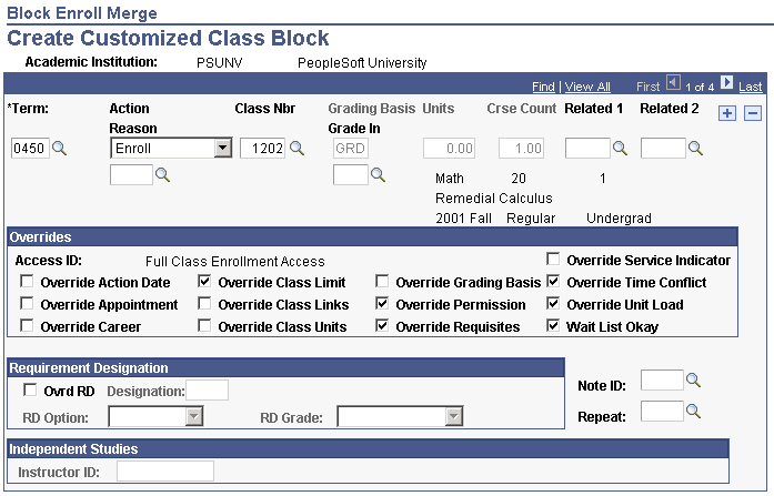 Create Customized Class Block page