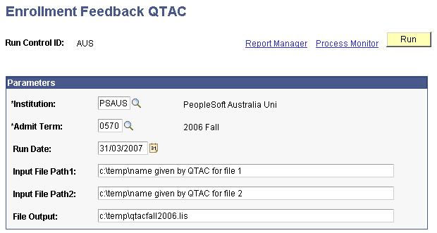 Enrollment Feedback QTAC page