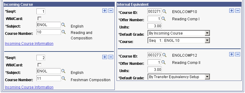 Subject Area Elements page (2 of 2)