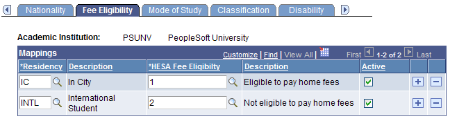 Fee Eligibility page