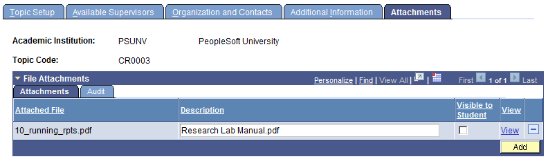 Research Topic Setup â€“ Attachments page