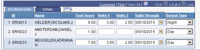 Test Sessions - Grades page: Details tab