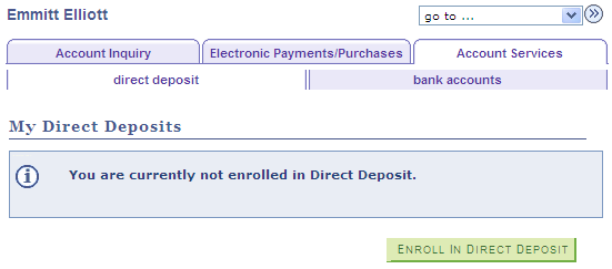 My Direct Deposits page