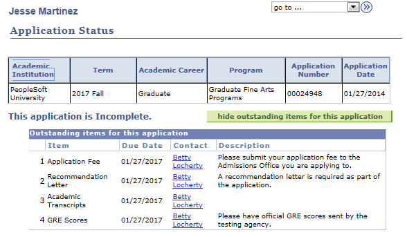 Setting Up Application Status And Checklist Options 2420