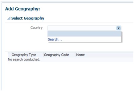 「地理の追加」ページの一部のスクリーン・キャプチャ