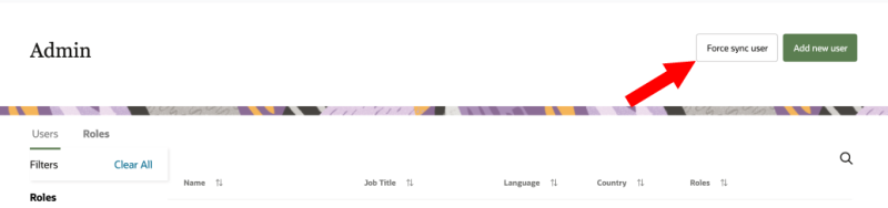 「同期ユーザーの強制」ボタンのイメージ