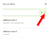 チェックマークをクリックしてソース・フィールドを追加します
