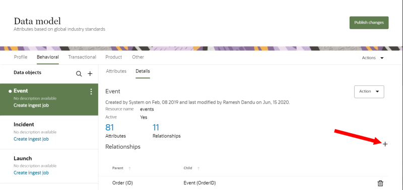 関係の作成アイコンのイメージ