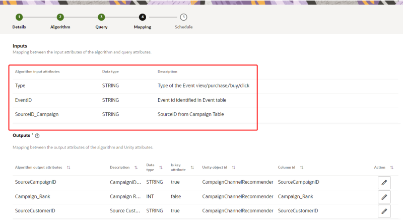 マッピングの入力セクションのイメージ