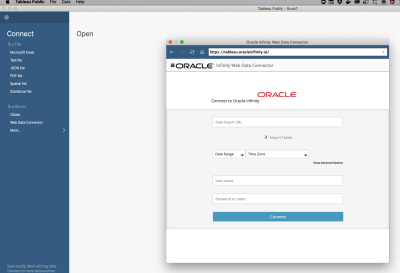 TableauからOracle Infinityへの接続