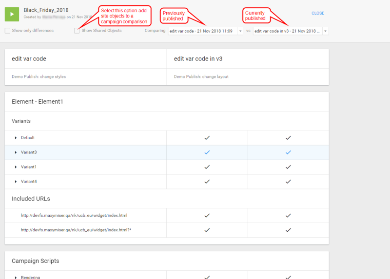2つの公開インスタンス間の比較のイメージ
