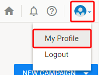 プロファイル・メニューの「My Profile」オプションのイメージ