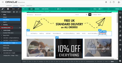 編集モードの「Content」タブのイメージ
