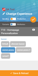 「Change Experience」パネルのイメージ