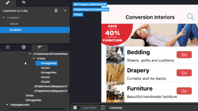 「Go」ボタンが選択され、UI要素が強調表示された「Campaign Outline」タブのイメージ