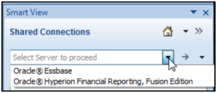 この図は、「Smart View」パネルの「共有接続」セクションを示しています。
