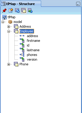 JDeveloperの「構造」ペインのtlMap記述子