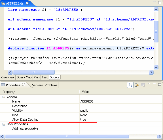 Allow Data Caching set to true in the Properties tab.