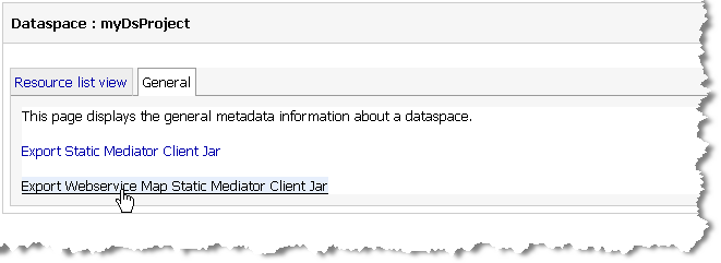 General tab of the Data Space pane.