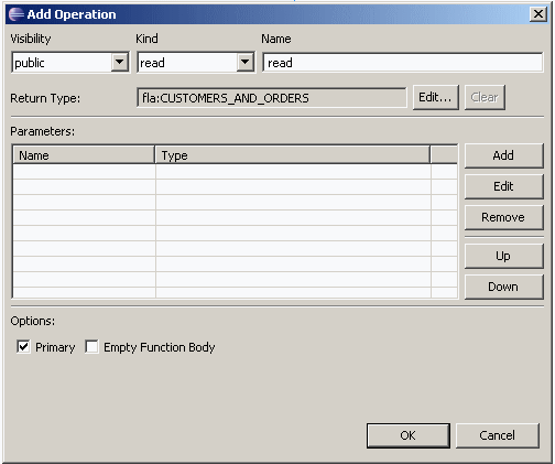 The Add Operation dialog.