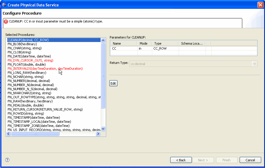 Configuration Procedure dialog