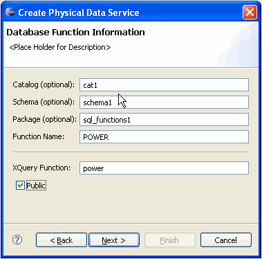 Database function inforrmation