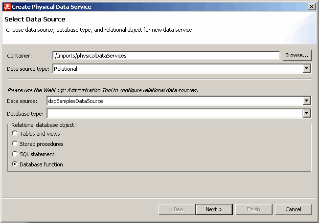 Select Data Source dialog