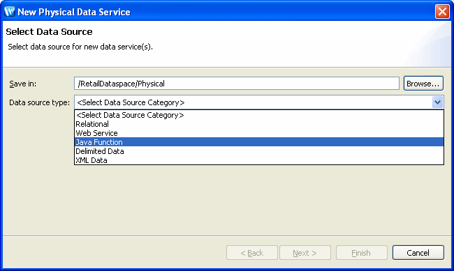 Select Data Source dialog.