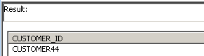 Tthe Result box, for key CUSTOMER_ID