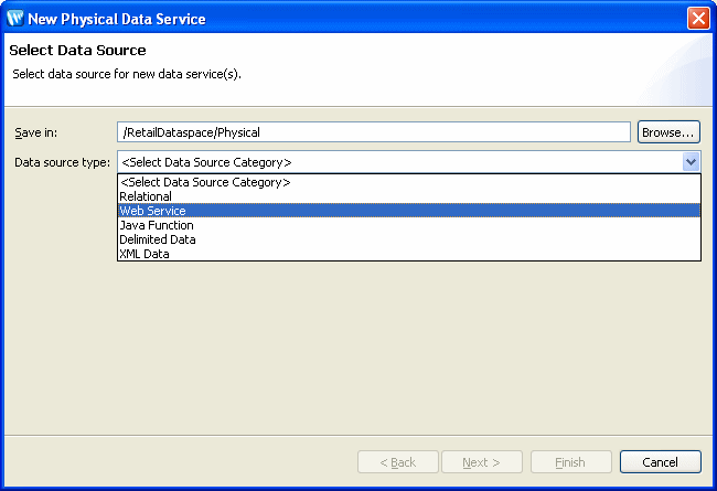 Select Data Source dialog