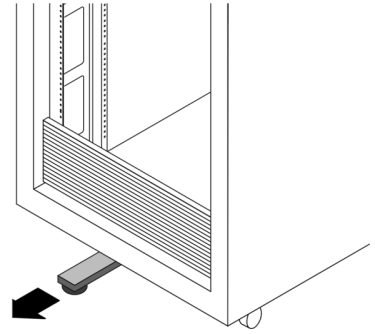 image:Illustration présentant la barre stabilisatrice étendue depuis le rack